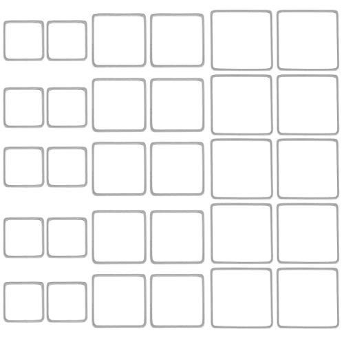 OBSEDE 60pcs Hollow Stainless Steel Charms Pendants Bezels Square Shape Frame DIY Crafts Jewelry Findings for Earring Necklace Jewelry Making,Small Middle Big 3 Models