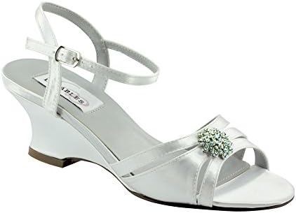 Dyeables Women's Cassie Leather Sandal,White Satin,9 B US