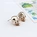 ELBLUVF Alloy Rose Gold Plated Skull Rhinestone Studs Earrings