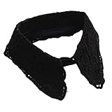 DDLBiz Women Lace Double Layer Vintage Fake Shirt Collar Necklace Choker Collar (Black)