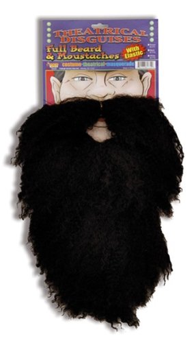 Forum Novelties 61772 Full Beard & Moustache, Black
