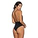 Women Monokini Swimsuits One Piece Bathing Suit Deep V Stylish Backless String Black L