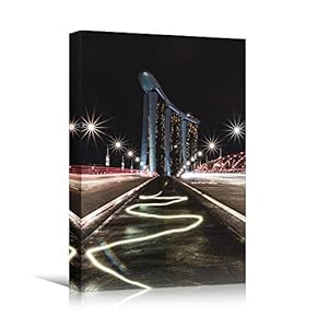 signwin Canvas Wall Art Building Lights Cityscape Colorful...
