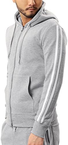 Jiggys Shop ジップパーカー メンズ スウェット パーカー 春服 無地 薄手 細身 スリム サイドライン