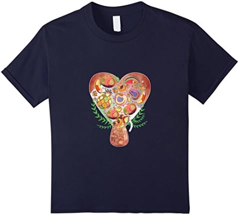 Kids Heart Vase Food T-Shirt 12 Navy
