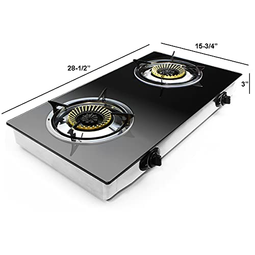 XtremepowerUS Premium Propane Gas Range Stove Outdoor 2Burner Cooktop Auto Ignition Grill