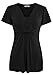 Ninedaily Women Short Sleeves Summer Tunic Flattering V Neck Draped Tops