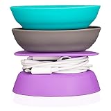 Budley - Tangle-Free Earphone/Earbud Case, Compact Storage System, Silicone (Teal/Gray/Purple, Set of 3)
