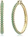 Lucky Brand Women's Gold Turqouise Beaded Hoop Earrings, Gold, One Size