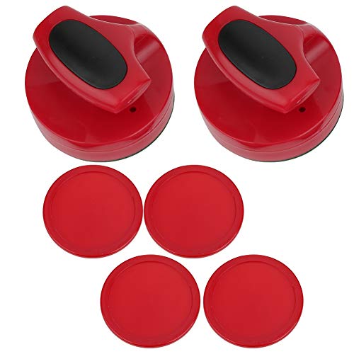Air Hockey Red Replacement Pucks & Slider Pusher Goalies for Game Tables,Air