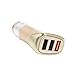 POTENCO 3-Port (QC 3.0+2Smart 2.4) Car Charger, Fast Charge 3.0 Technology Car Charger for iPhone 7 7PLUS, iPad Air/Mini/Pro, iPod Touch 6th, samaung:S5,S6,NOTE5,NOTE7, HUAWEI P8,P9 (gold)