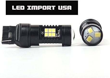 Led Import USA 2835 Chipset 21 SMD LED Bulbs with Projector for Car Fog Lights Daytime Running DRL Turn Signal Tail Lights 7443 7442 992 T20 white
