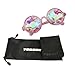 YOOSKE Kaleidoscope Glasses Round Sunglasses for Women Men Rainbow Prism Sun Glasses Mirrored Steampunk Goggles with Sunglasses Cloth Bag (Pink Frame)