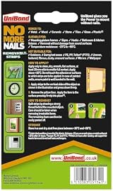 Unibond No More Nails Removable Picture Hanging Strips 10 Pack Translucent Tape view 2