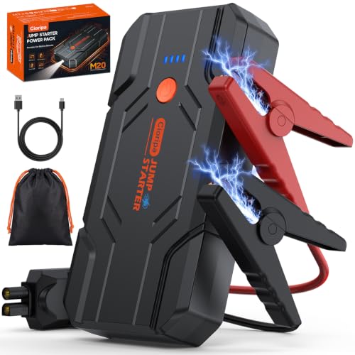 Arrancador de Baterias de Coche 𝟏𝟒.𝟖𝐕- 𝟖𝟎𝟎𝟎𝐀 Jump Starter para Motor 9.0L Gas o 8.5L Diesel, Power Bank Portátil con Carga Rápida QC3.0, Linterna LED y Pinzas Inteligentes