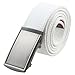 moonsix Canvas Web Belts for Men,Solid Color Casual Military Style Belt,White