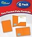 NEW GENERATION - Heavy Duty Plastic 2 Pocket Folder, 6 Pack Assorted Primary Colors Poly Folders for Letter Size Papers, Includes Business Card Slot, Great to use at School, Home, Work and Storage