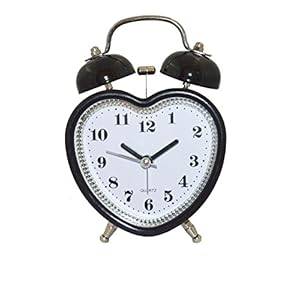 “Kolet” Analog Heart shape Black Clock with Alarm and Backlight