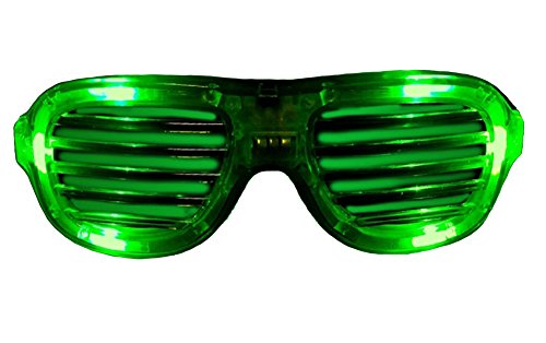 Green LED and Light - Up Slotted Glasses