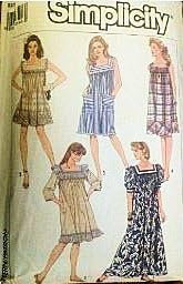Simplicity 8613 Sew Pattern for Square Yoked Muumuu Dress in Three Lengths with Optional Hem Ruffle or Sleeves or Pockets