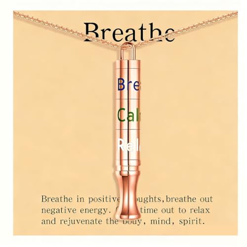 BOLAGTIER Anxiety Fidget Breathing Smoking Cessation Necklace, Rose Gold at Amazon