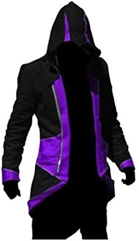 VOGDORA Cosplay Costume Hoodie Jacket Coat Assassin's Creed Connor Jacket Hood