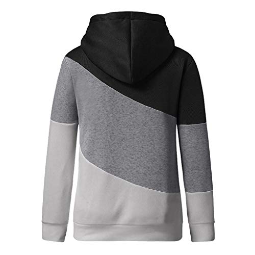 NOBOOK+H 【US Stock】 Women\'s Pullover Long Sleeve Fall Hoodies Color Block Tunics Loose Casual Lightweight Hooded Sweatshirt Hoody Tops