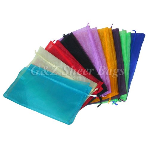 17 x 17 inch Large Sheer Drawstring Organza Gift Pouch (Pack of 50 Skyblue)