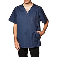 Dickies Men's Generation Flex Utility Scrubs V-Neck Shirt, Navy, Large