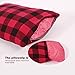 REDCAMP Small Camping Pillow Lightweight and Compressible, 1PC Flannel Travel Pillow with Removable Pillow Cover (Red and Black Plaid)