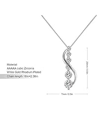 QLEESI 925 Sterling Silver Chain Necklace Womens Infinity Cubic Zirconia Necklaces for Girls- Personalized Vertical Sparkling Silver Pendant Jewelry Gifts for Her, Mother, Wife