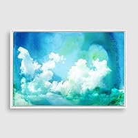 Framed Canvas Wall Art Watercolor Cloud Canvas Prints Home Artwork Decoration for Living Room,Bedroom - 16x24 inches