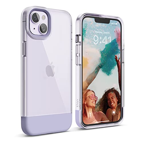 elago Glide Armor Case Designed for iPhone 14 Plus Case, Drop Protection, Shockproof Protective TPU Cover, Upgraded Shockproof, Mix and Match Parts, Enhanced Camera Guard [Clear/Purple]