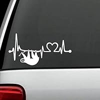 Bluegrass Decals K1092 Sloth Heartbeat Lifeline Heart Love Decal Sticker