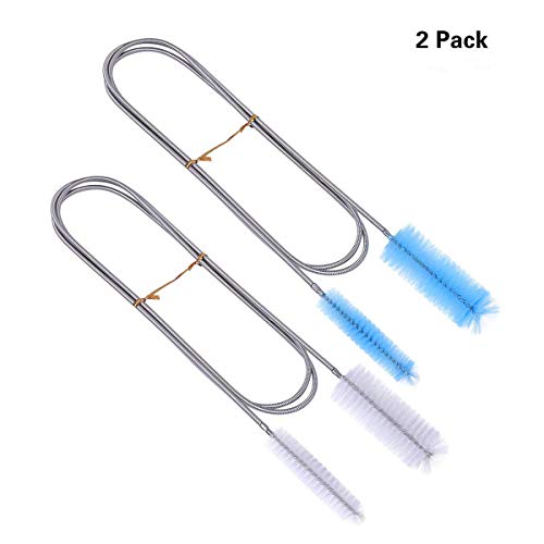 Hotusi 2pcs 155cm Aquarium Cleaning Brush Double Ended Flexible for Tube Brush Hose Pipe
