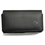 Black Leather Phone Case Cover Pouch Holster Swivel