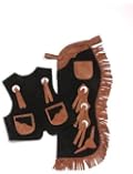 Kids Chap Set-Bulls Head Black/Tan Large