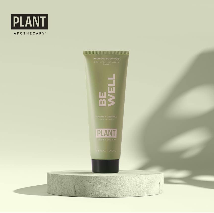 plant apothecary Be Well Sulfate Free Body Wash for Men and Women - Moisturizing Shower Gel with Essential Oils, and Vitamin E, Vitamin B5-8.4 fl oz