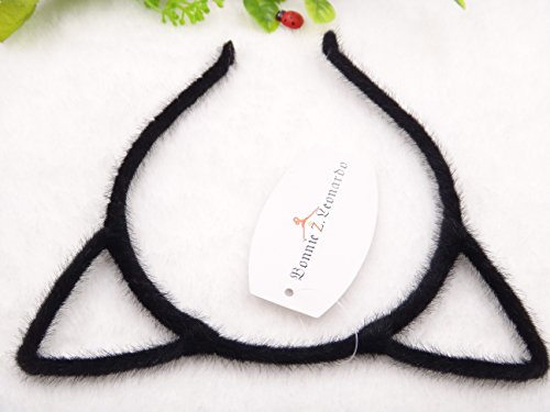 Bonnie Z. Leonardo Ladies Girls Women Black Cat Ears Headband Furry Black 1pcs