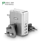 USB-C Wall Charger, Zendure 4-Port 45W PD Charger with a 30W Power Delivery Port (QC 3.0 Compatible) and 3 Zen+ Smart Fast-Charging Ports for MacBook, iPhone X/ 8 Plus, Samsung S8 and More - Silver