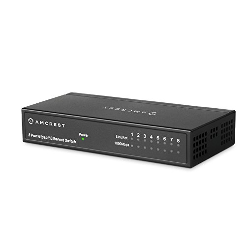 Amcrest 8Port Gigabit Network Switch, Plug and Play Network