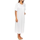 Calida Women's Soft Cotton Nightgown – Classic Short-Sleeved Summer Nightdress, 100% Soft Cotton, 47 in