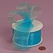Blue Turquoise Shimmer Sheer Organza Ribbon, 7/8