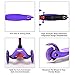 ChromeWheels Scooter for Kids, Deluxe 4 Adjustable Height 3 Wheels Glider with Kick Scooters, Lean to Steer with LED Flashing Light for Kids 3-6 Years Old Girls Boys Toddlers, Purple