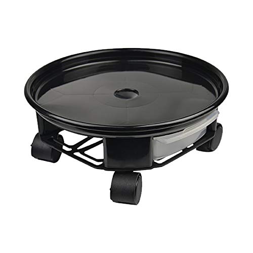 M watching Round Plant Caddy Dolly Trolley Saucer Moving Tray Pallet with Wheels and Water Container 16.3″ Outer Diameter 14.3″ Inside Diameter Black