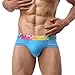 Men's Underwear,Neartime Low Waist Shorts Mens Boxers Under Ppants Soft Briefs (L, Blue)