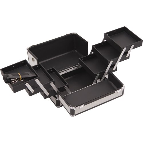 Sunrise 3Tier Accordion Trays Makeup Case with Shoulder Strap, 10Inch