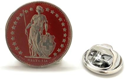 Switzerland Coin Tie Tack Lapel Pin Suit Flag Europe Suit Zürich Geneva Swiss Suisse Bijoux épinglette Schweiz Schmuck Reversstift Alps