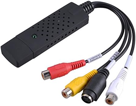Wisenovo USB2.0 Audio/video Capture Adapter VHS VCR TV to DVD Converter support Win 2000/Win Xp/Win Vista/Win 7/Win 8/Win 10-black