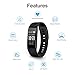 MLVOC TP Fitness Tracker, Activity Tracker Watch with Heart Rate Monitor, Sleep Monitor, Step Counter, Message Notification IP67 Waterproof Pedometers Wristband for Android and IOS Phones (Black)
